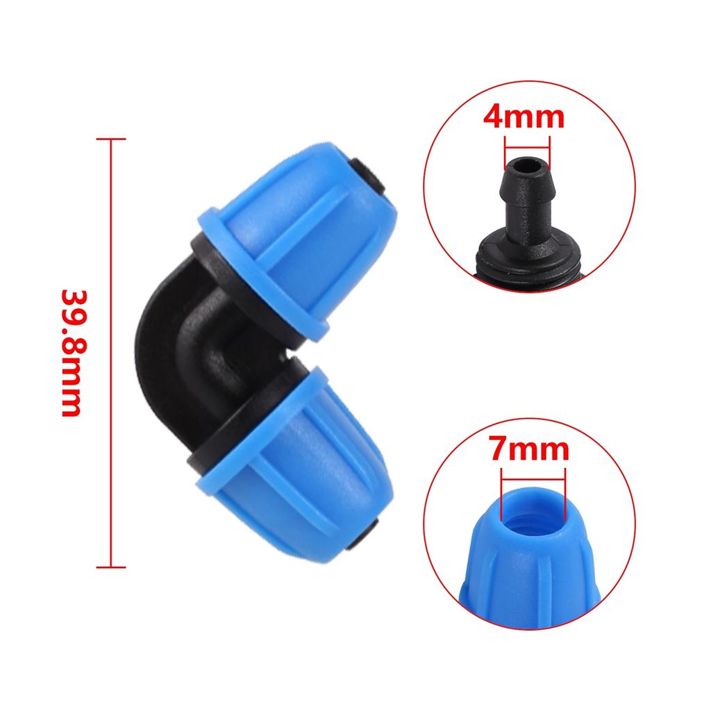 1/4" Hose Water Tube Connector Tee End Plug Blue Joint 6mm Nozzle Coupling Garden Micro-Irrigation Adapter Watering Pipe Fitting