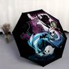 1pc Halloween Horror Friends Automatic Opening Umbrella - Portable 3-Fold Design, 8 Ribs Outdoor Umbrella, Festival Gift for Fans, Travelers, Dai