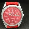AUTOMATIC VINTAGE REFURBISHED SEIKO 5 6309A JAPAN MENS RED DIAL WATCH a442296-1
