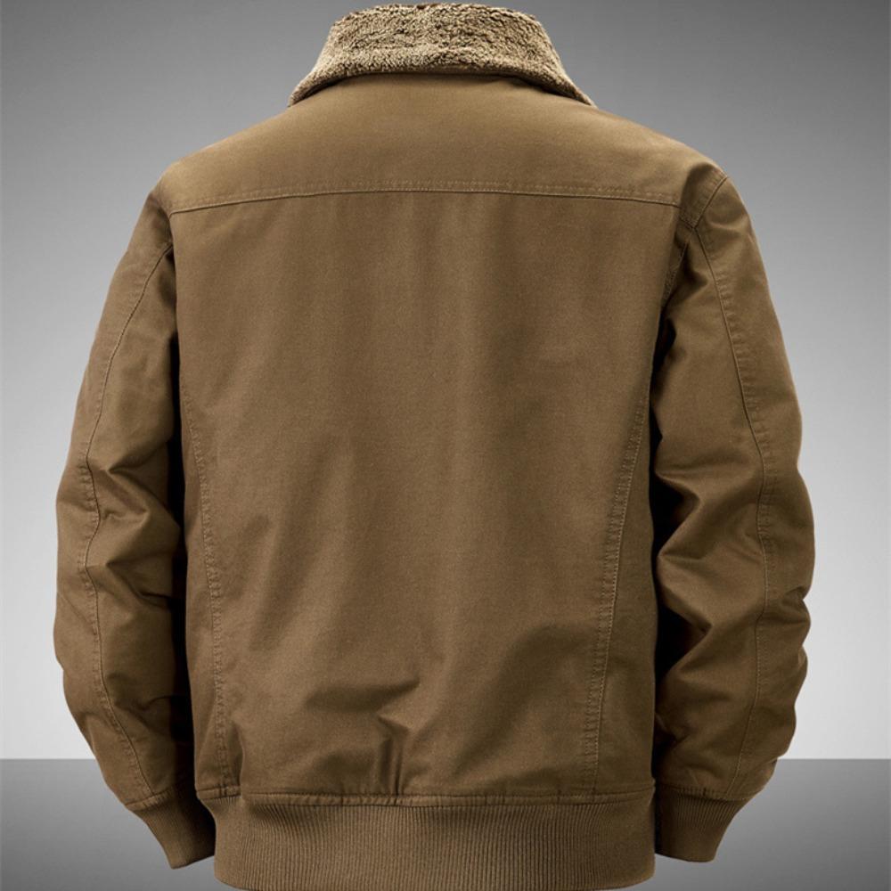 Men Cotton Jacket 2025 Retro Versatile Lamb Fleece Thickened Anti Cold Warm Collar Coat Outdoor Casual Winter Wear Cotton Jacket