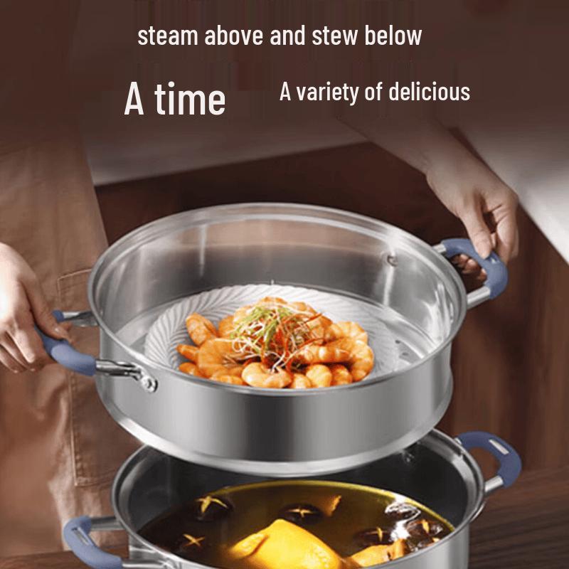 KOBACH 28cm 3-Layer 304 Stainless Steel Steamer Pot