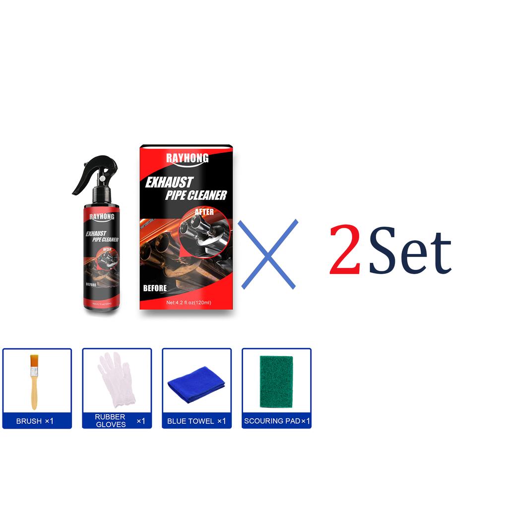 Auto-Auspuffrohrreiniger Metallpolitur Rostentferner 120ml Set Motorrad-Wartungswerkzeug Automobil-Detailing-Spray Glanz wiederherstellen