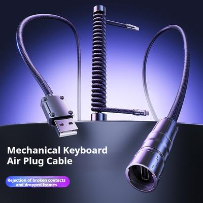 Oatsbasf Lade- und Übertragungskabel für Tastatur Typ-C auf Typ-C USB auf Typ-C Luftfahrtstecker Kabel für mechanische Gaming-Tastatur