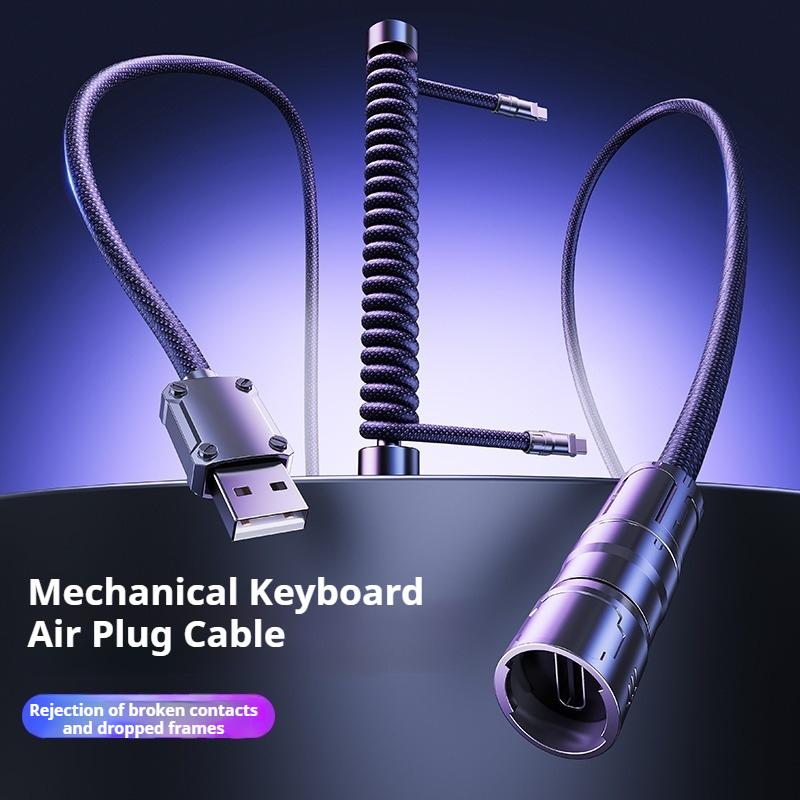 Oatsbasf Mechanical Keyboard Cable Type-C To Type-C USB To Type-C Charging & Transmission Aviation Plug Cable for Game Keyboard