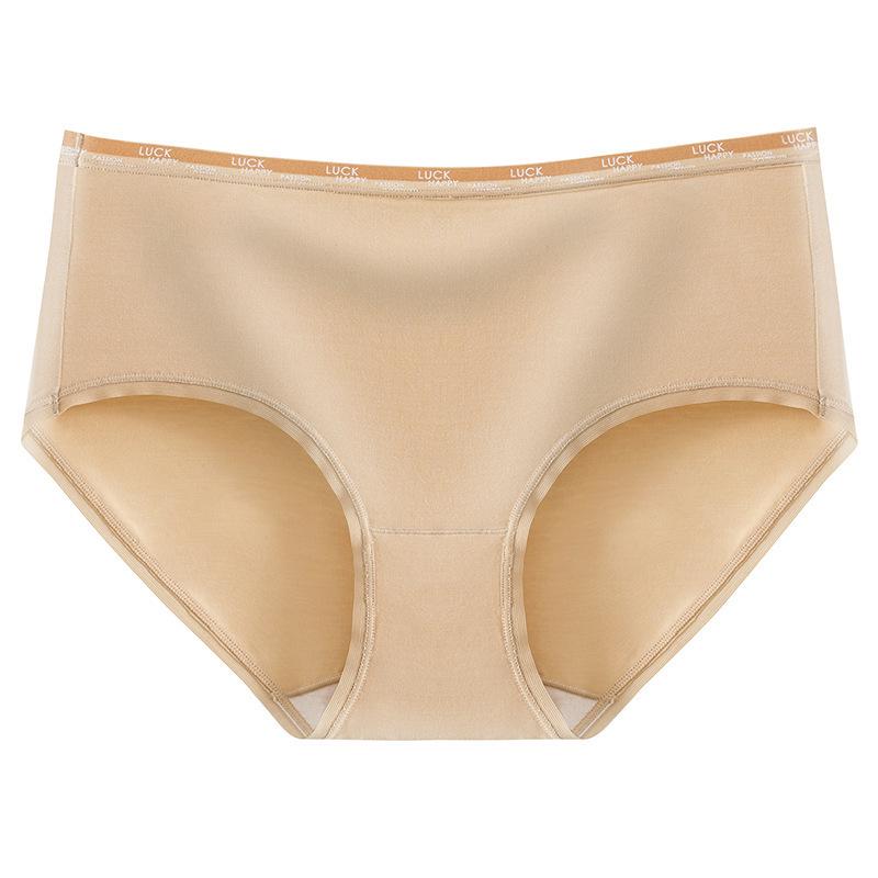 60s Modal Seamless Mid-Waist Plus Size Women's Underwear - Pure Cotton Crotch, Antibacterial, Breathable, High Elastic