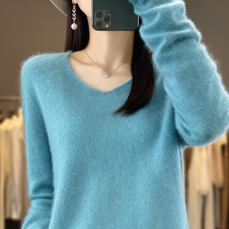 Dámský kašmírový svetr Kašmír Qinghe 30% kašmír 70% vlna podzimní a zimní pulovr hřejivý a módní