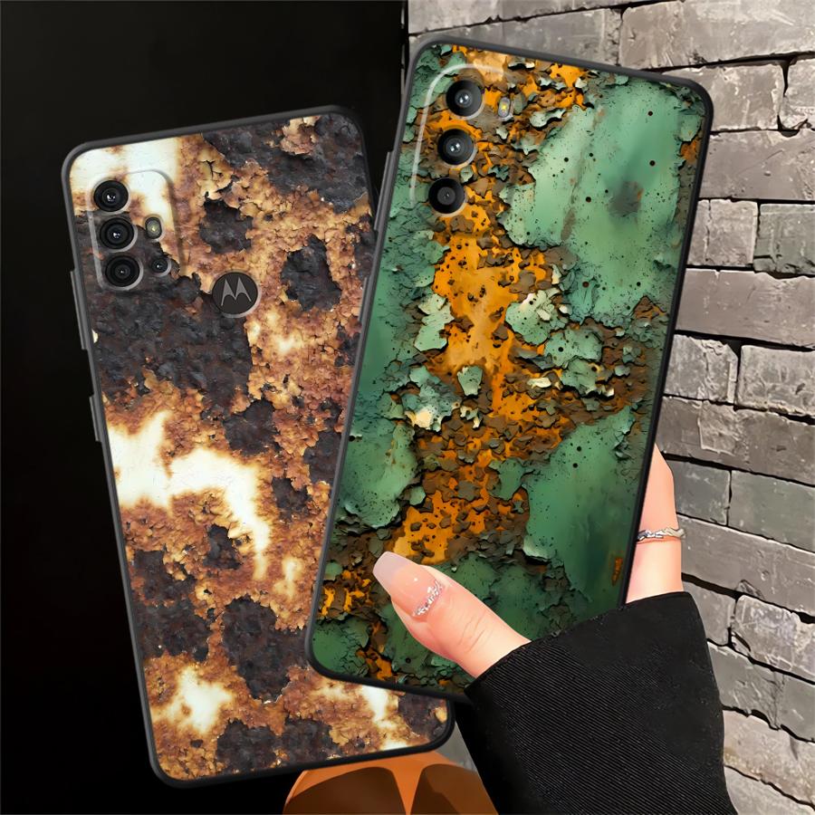 Retro Rust Design Case for Moto Edge 20 30 S30 Pro X30 Pro Soft Back Phone Cover