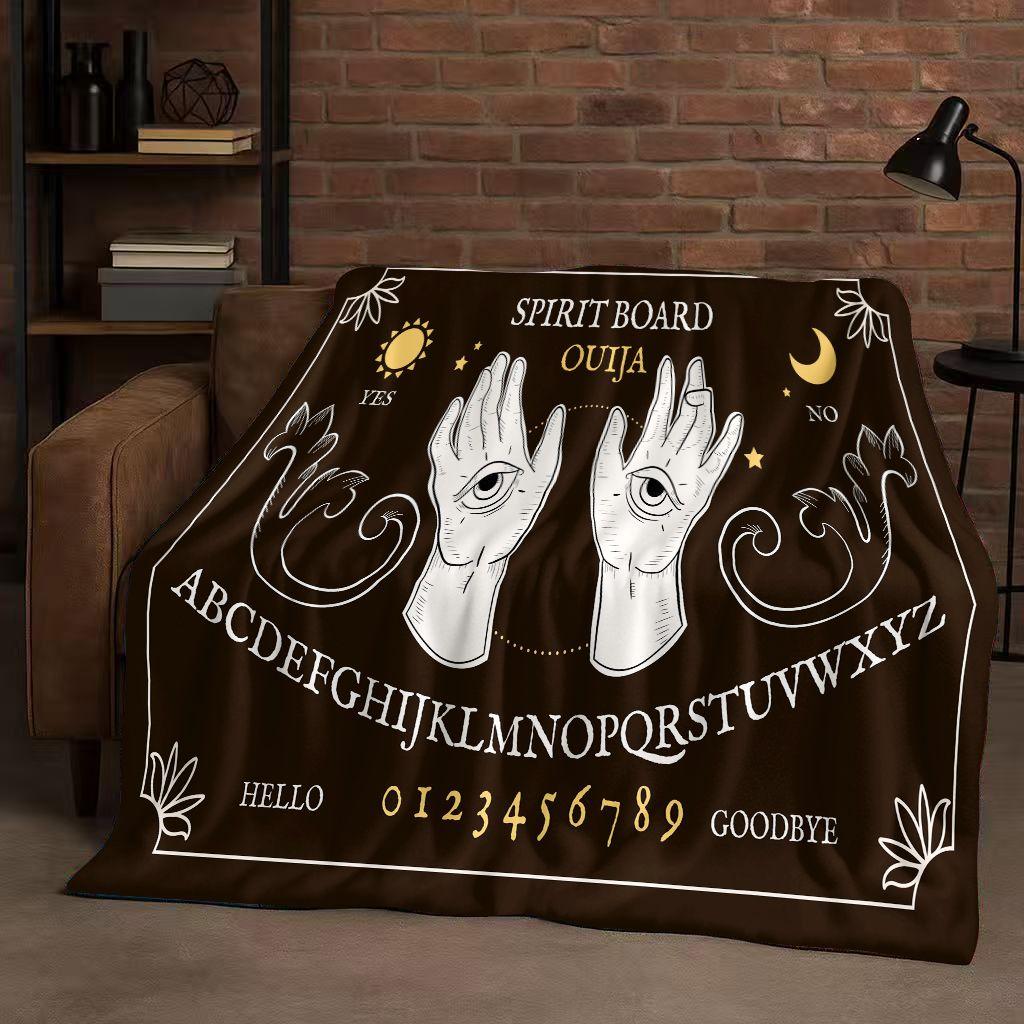 3D Retro Witch Spirit Ouija Board Flannel Blanket,Ultra Soft Warm Plush Throw for Home Bedroom Bed Sofa Cover Kids Gift Picnic