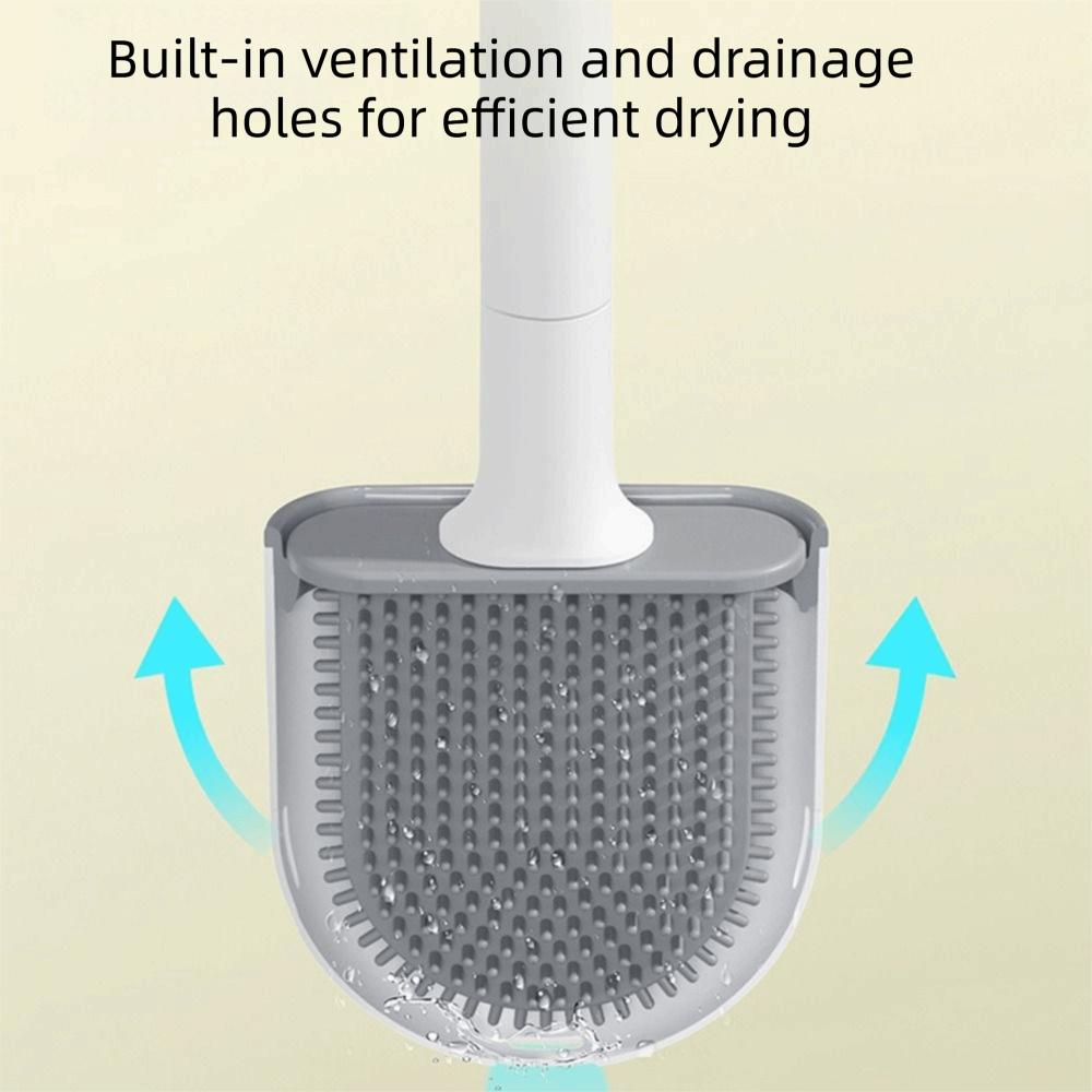 Long Handle Silicone Cleaning Brush Wall Mounted Bathroom Artifact WC Cleaning