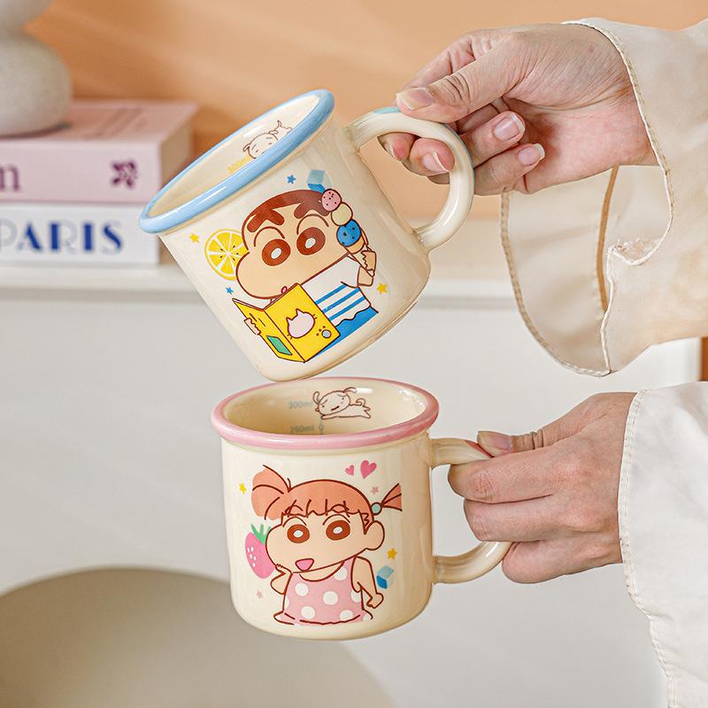 Crayon Xiaoxin New Small Fresh High Value Wide Edge Mug Children'S Water Cup Girls Cute Ceramic Cup