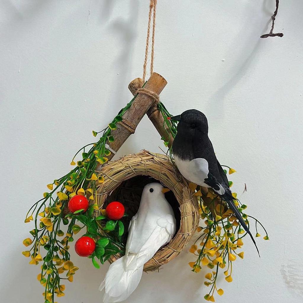 Small Magpie Feather Bird Ornament for Garden and Decor
