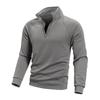Men's European & American Slim Fit Raglan Sleeve Half-Zip Sweatshirt with Stand Collar - Solid Color Casual Wear for Spring & Autumn.