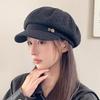 Polka dot button octagonal beret women's autumn and winter new fashion versatile face small literary and casual painter hat