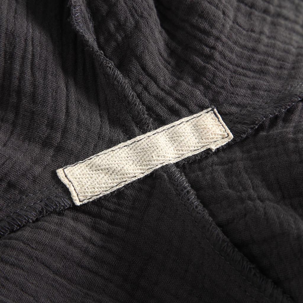 SISOFTLY Short Sleeve Length Front Top and Bottom Solid Cool and Perfect for Baby and Gifts Women's Pajamas, Double-Layered Gauze, 3/4 Pants, Opening,