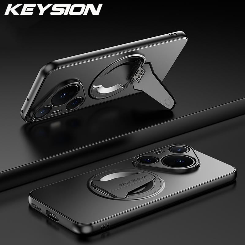 

KEYSION Магнитный чехол для телефона для Huawei Pura 70 80 Pro Металлическая краска Вертикальная подставка Ударопрочный чехол для Huawei Pura 80 70 Ultra for Huawei Pura 80 чёрный
