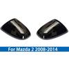 For Mazda 2 Front Left Driver & Right Passenger Side Wing Mirror Cover Cap Black