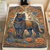 1 Stück Folk Art Druck Flanell Decke, Hohe Qualität, Bequem für Alle Jahreszeiten, Heimdekoration, Wärme und Komfort