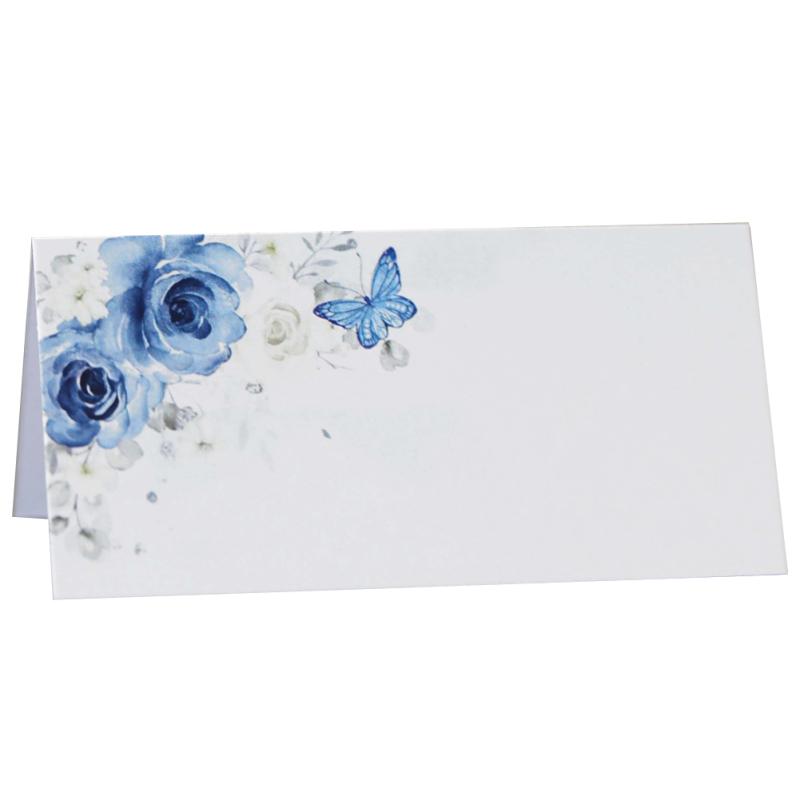 

50 Pack Name Place Cards For Table, 3.9 x 3.9 Wedding Table Name Cards For Weddings, Rose Butterfly Seat Card For Engagement Party