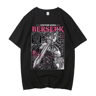 Berserk T-shirt Pasek Guts Zbroja Berserkera Horror Anime Bawełna Wysoka Jakość Koszulka z Krótkim Rękawem Męska
