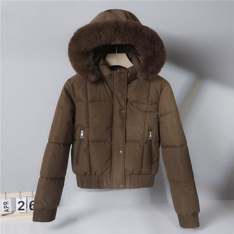 New Winter Korean Version Loose Thickened Hooded Padded Jacket Big Fur Collar Bread Jacket