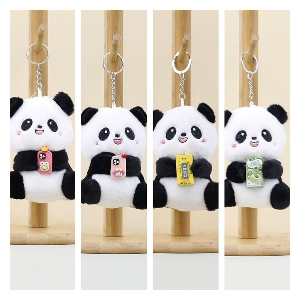Delightful Miniature Panda Plush Doll Keychain Soft Toy For Accessories Bag