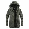 Men's Mid-Length Winter Slim Fit Washed Cotton Jacket - Thick Workwear Coat