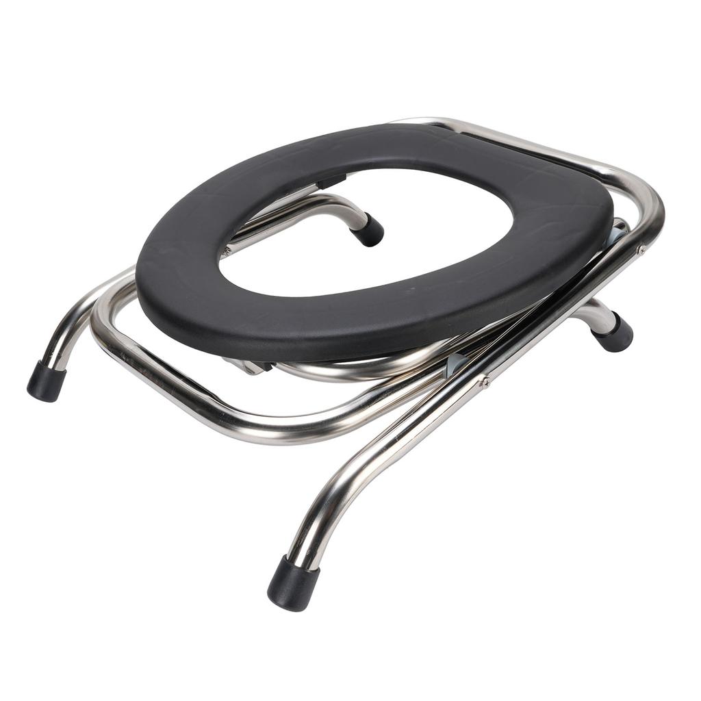 Faltbarer Toilettenstuhl Tragbarer Toilettenstuhl Edelstahl Ergonomischer Toilettenstuhl für Erwachsene