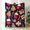 Festive Christmas Cookies and Hot Cocoa Patterned Flannel Blanket Perfect for the Bedroom Living Room, Sofa, or a Little Nap
