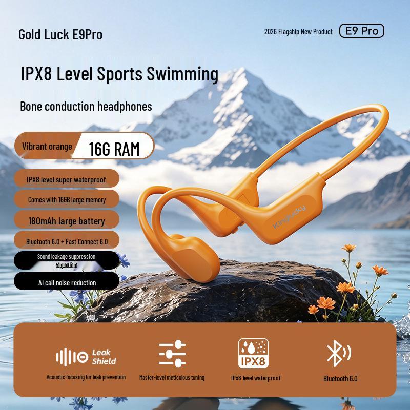 X7 Bone Conduction Headphones for Running & Swimming: No Ear Hooks, Long Battery Life, No Sound Leakage, Bluetooth Connectivity.