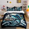"Fishing-Themed Nautical Decor Set" Multiple sizes kid's and adults' bedroom Exquisite 3PC bedding set, gift