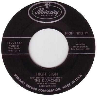 7inch Record DIAMONDS - High Sign / Chick-Lets (Don't Let M 71291X45 Mercury 1958 US Pop Used