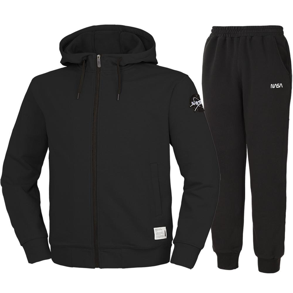 Nasa Unisex Standard Sweat Hoodie Jacket + Jogger Pants Set [Black] 95