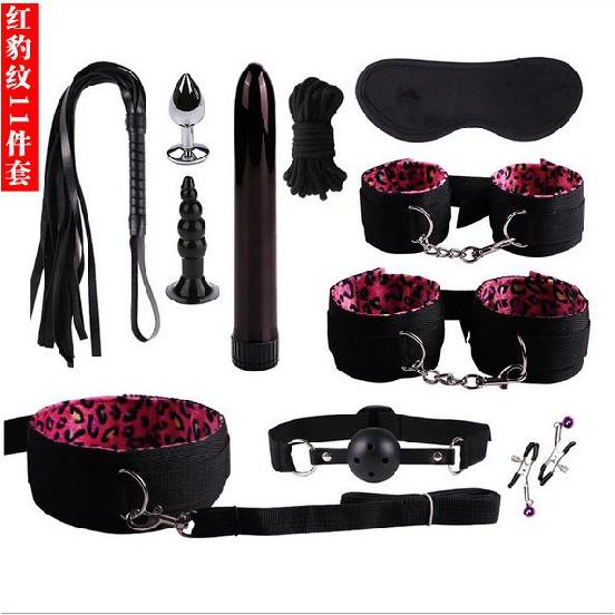 Sexy Nylon BDSM Kits Plush Sex Bondage Set Handcuffs Sex Games Whip Gag Nipple Clamps Sex Toys For Couples Exotic