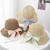 Sun Hat Women Summer French Style Straw Wide Brim Beads Chain Beach Hat Lady Adjustable Foldable Sunhat New Foldable