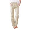Casual Womens Cotton Linen Drawstring Wide Leg Pants For Summer Comfort