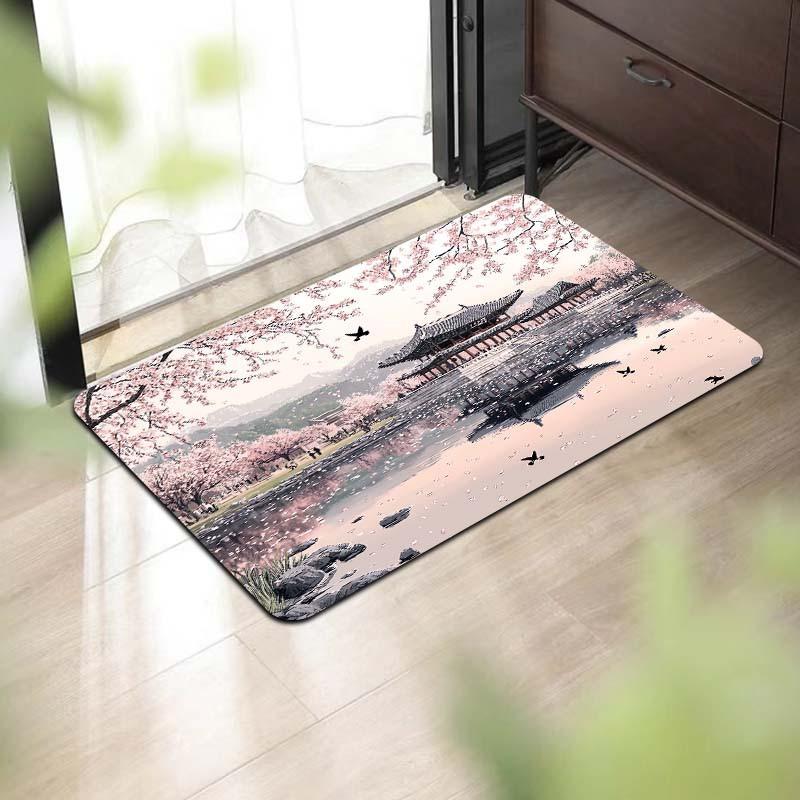 1PC Sight Pattern Kitchen Rugs Non-Slip Home Door Mats Pop Design Bathroom Rugs Bath Mat Carpet for Home Sink Laundry Decor