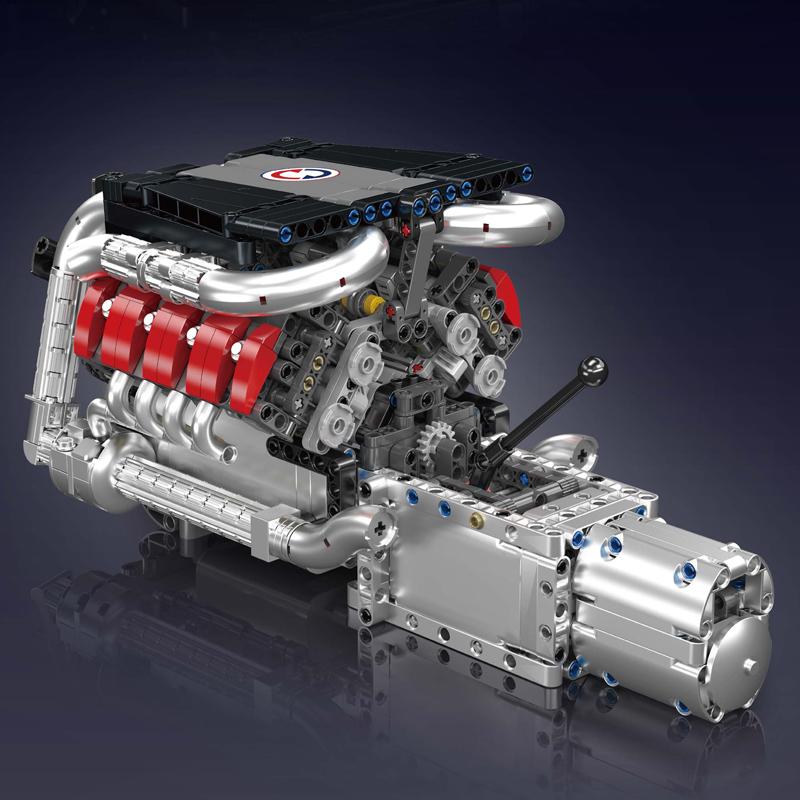 Mould King 10203 Der MB Auto V8 Motor Baustein Technisches Auto Motor Ziegelstein Set Montage Motor Spielzeug Kinder Weihnachtsgeschenk