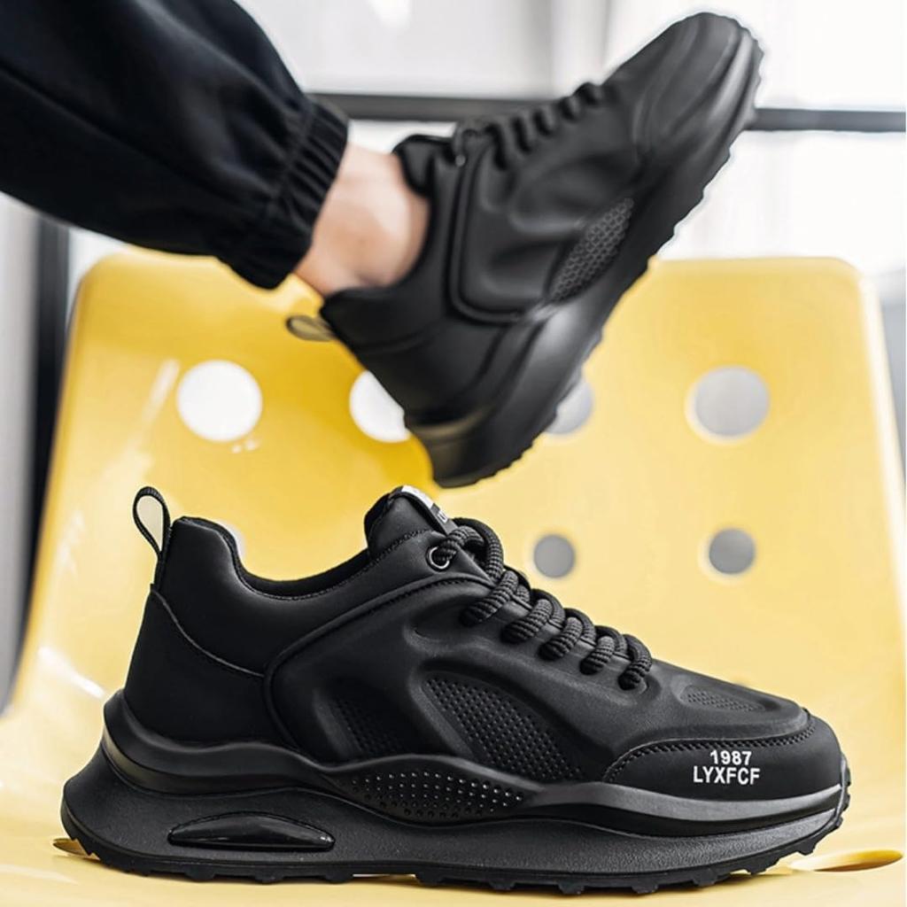 FleurUneffe Casual Walking Størrelser og 27cm Størrelse Herresneakers, 26.5cm (Svart, 26,5 cm)