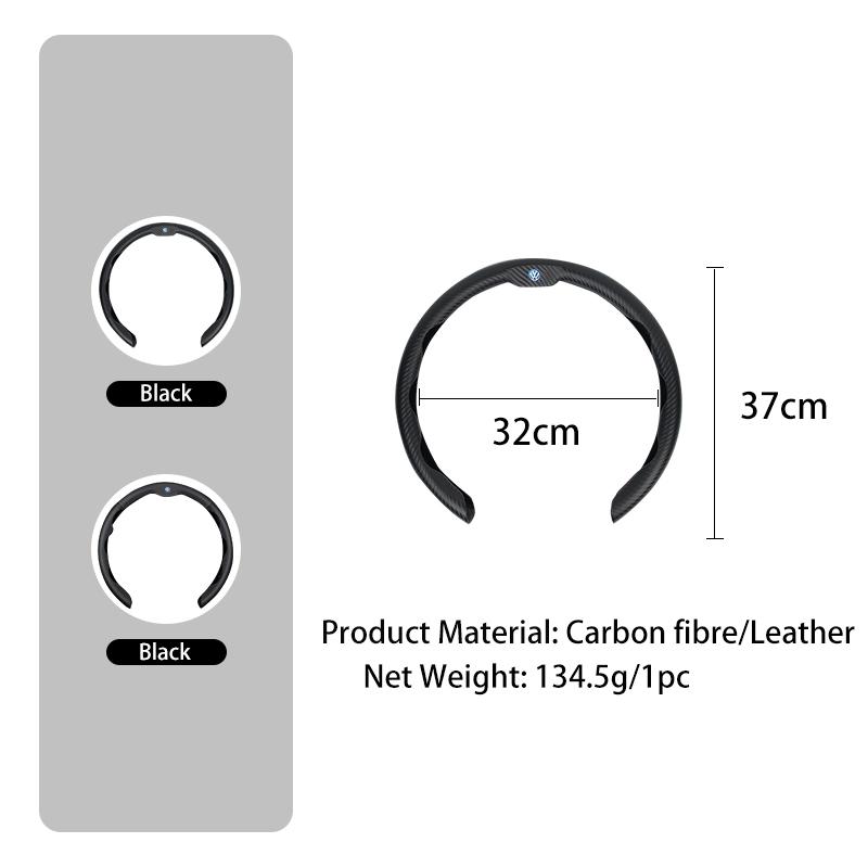 ear1 Car Leather/Carbon Fiber Pattern U-shaped Steering Wheel Cover For VW Scirocco Jetta Beetle Golf Passat Polo Tiguan Sharan