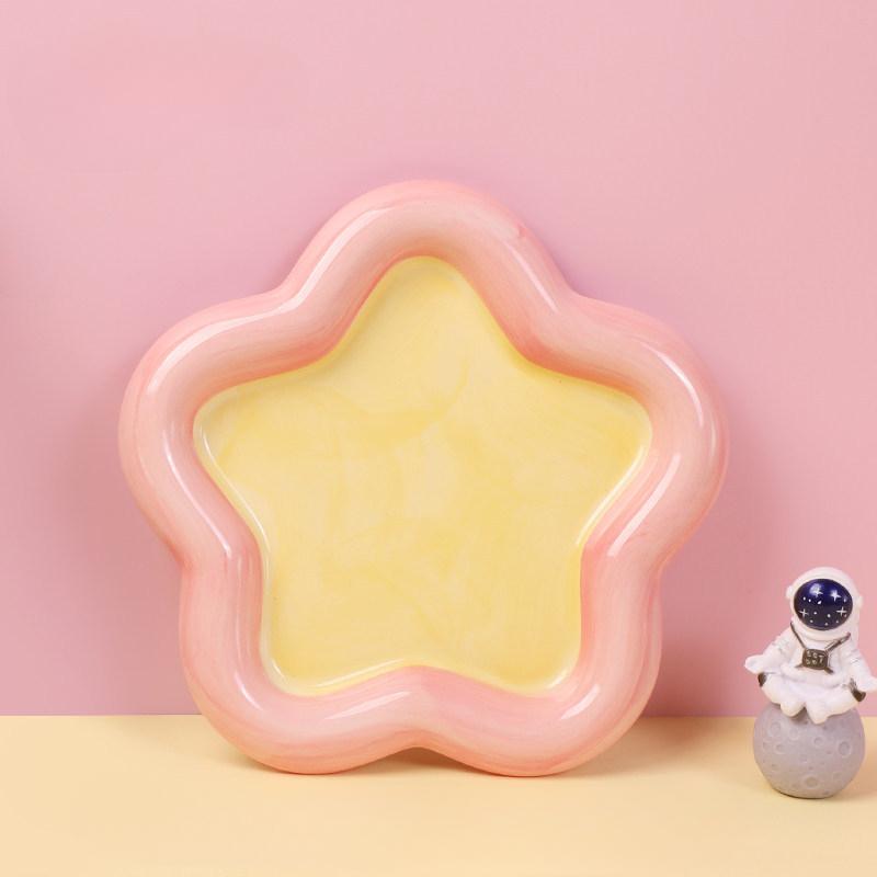 Dessert High Beauty Plate Home Desktop Atmosphere Decoration Colorful Bowl Nail Art Display Plate Cat Bowl Ceramic Grain Bowl