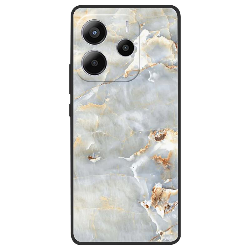For Xiaomi Redmi Note 14 5G Case Soft TPU Marble Silicone Phone Cover for Coque Redmi Note 14 5G Global Cases Black Bumper Funda