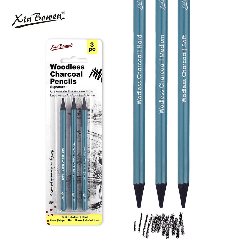 Grenzüberschreitendes Kunst-Holzkohle-Skizzierstift-Set - Weiche, Mittlere, Harte Varianten