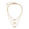 Accessories, Metal Simple Thin Chain Collarbone Necklace Women, Retro Versatile Imitation Pearl Pendant Necklace