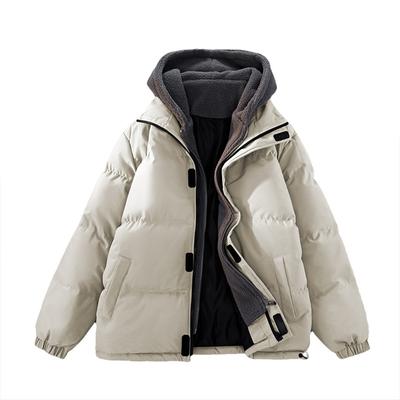 Große Yards Gefälschtes Zweiteiliges Baumwollkleidung Herren Winter Locker Freizeit Verdickt Shaker Samt Baumwolljacke Mit Kapuze Baumwollmantel