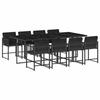 VidaXL Ensemble à Manger de Jardin avec Coussins 9 pcs, Table et Chaises à Dossier Rabattable, Meubles d'Extérieur Patio 3211459