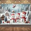 Merry Christmas Background Supplies Winter Snowman Santa Claus Backdrop Xmas Tree Party Decoration Christmas Photography Props