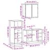 3 Piece Bathroom Furniture Set Grey Sonoma Particleboard