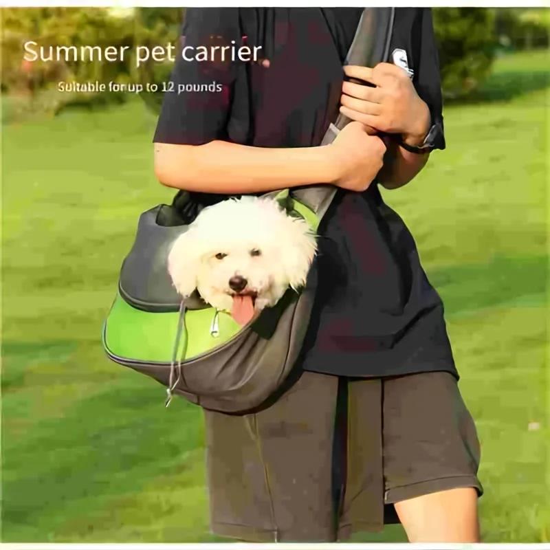 MeshVentilated Pet Carrier Backpack - Lightweight & Ergonomic Design for Cats & Dogs - Portable Crossbody Travel Bag