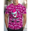 Fashion Mens Womens Christmas 3D Santa Claus Short Sleeve T-shirt Snowflake Xmas Party Tops Tees Men Clothing Men Women Tops New