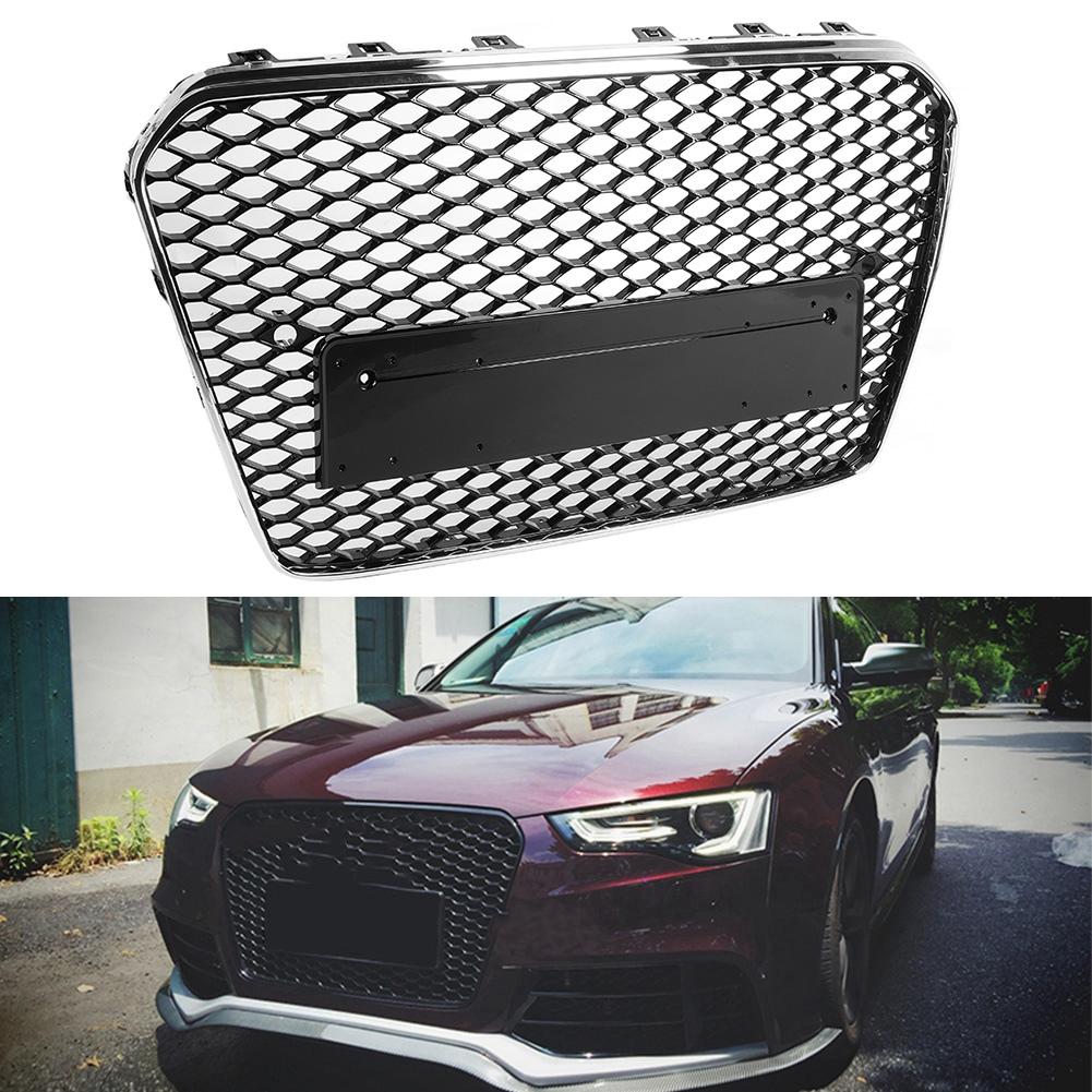 Black Front Bumper Grille Refit for RS Style Fits for A5 S5 B8.5 12 16 Car Modification